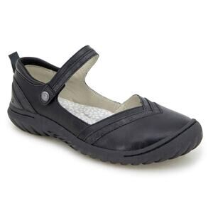 JBU Women's Raven Black Shimmer Round Toe Flats 10M